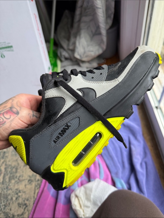 Nike Other - Nike Air Max Black, Gray & Neon Yellow Running Shoe